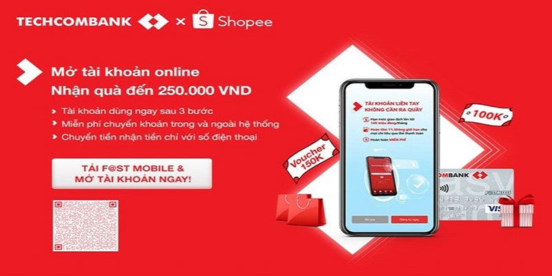 Mở tài khoản mới ngân hàng Techcombank online nhận nhiều phần quà hấp dẫn